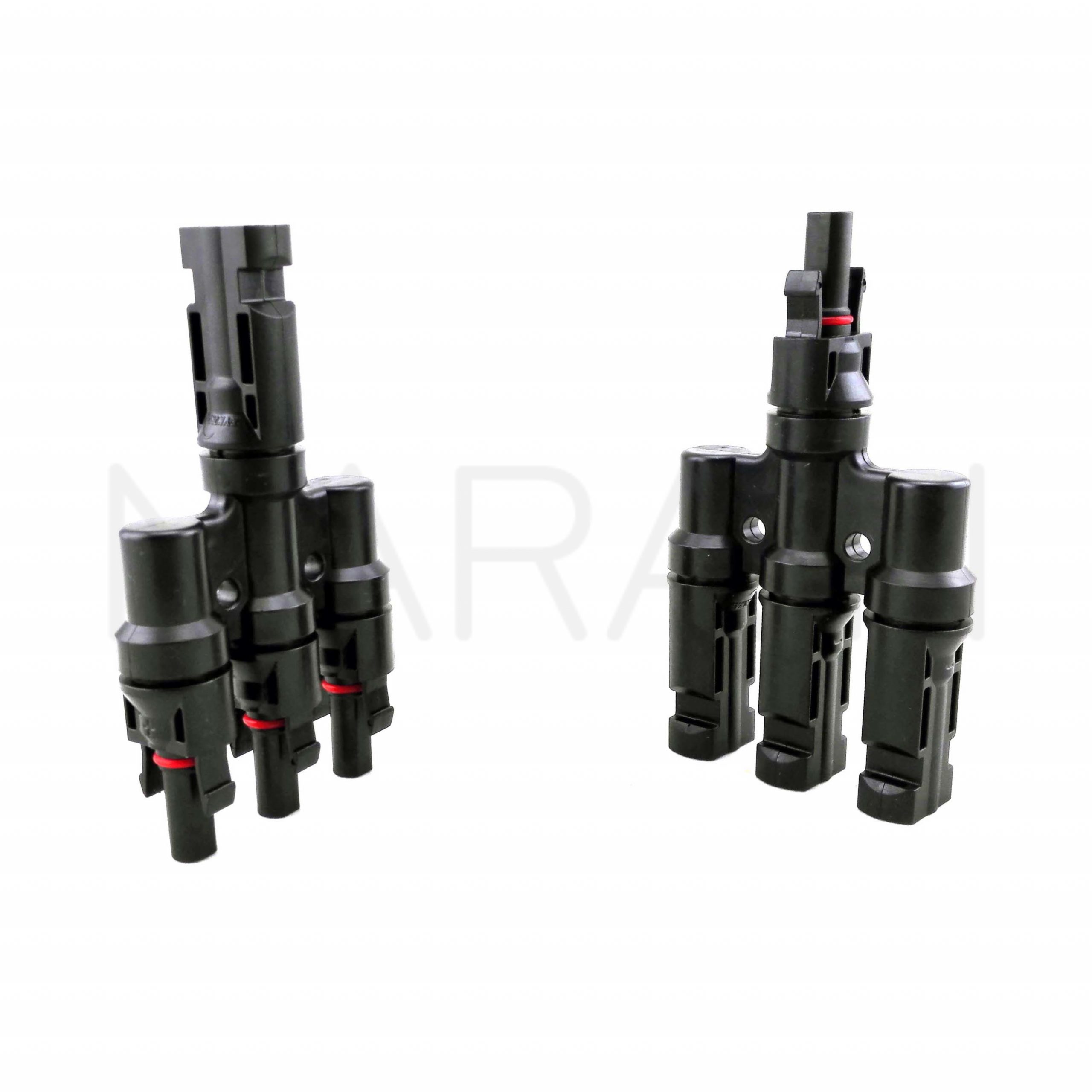 Solar Panel Triple Connector Pair (M/F) – Compatible with MC4