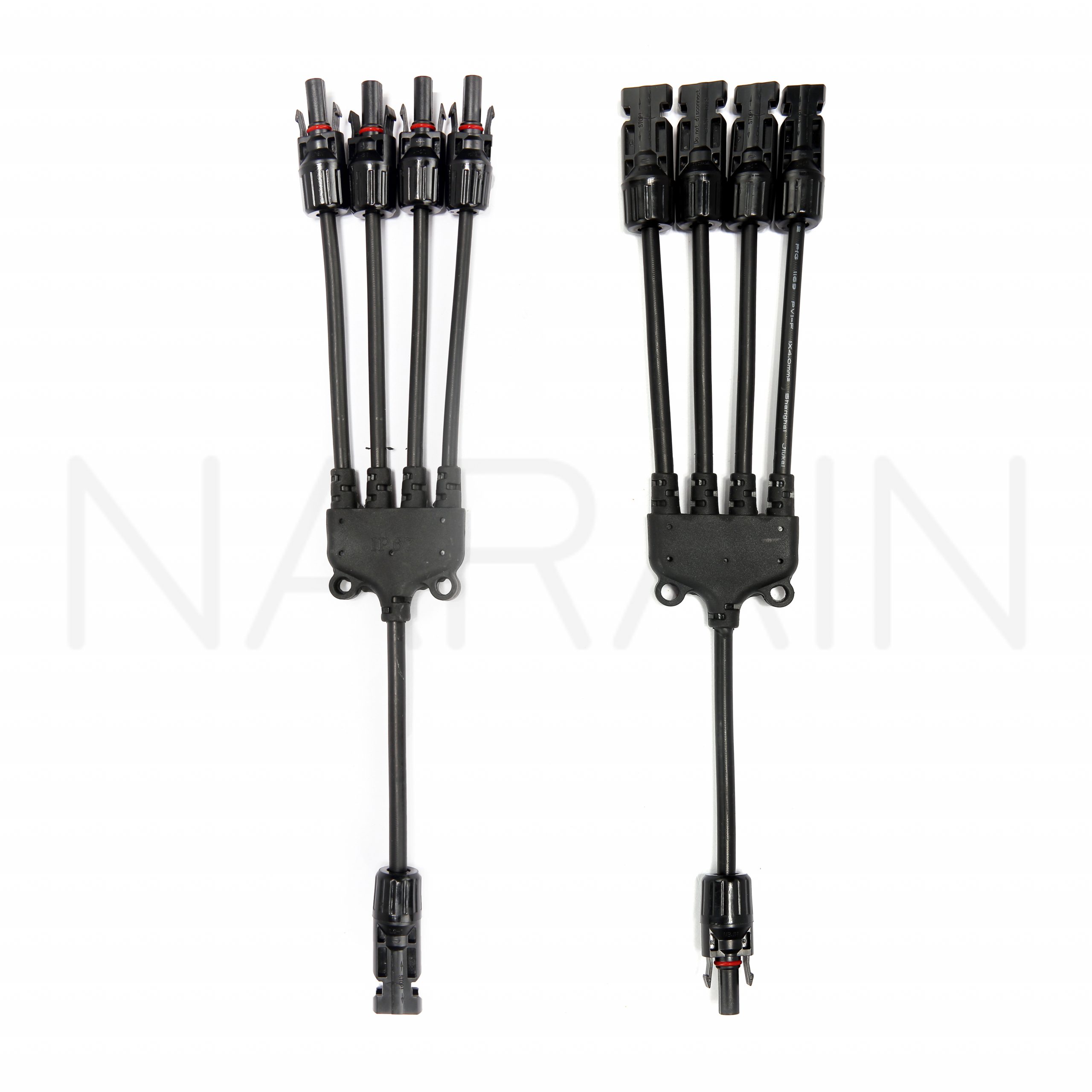 Solar Quad Connector Pair with 9cm of cable (M/F) – Compatible with MC4