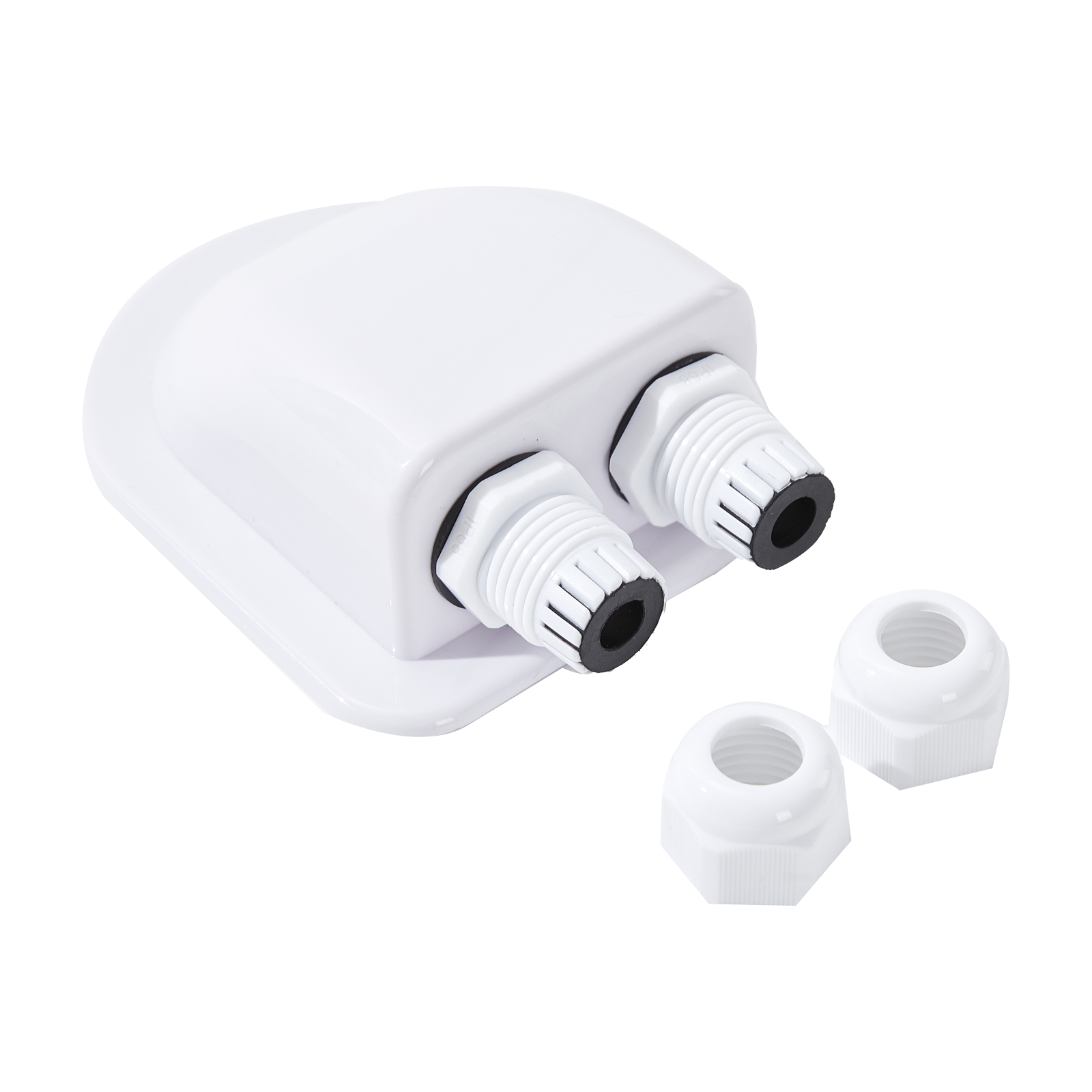 Twin Entry Plastic Slim Line Gland Box – White