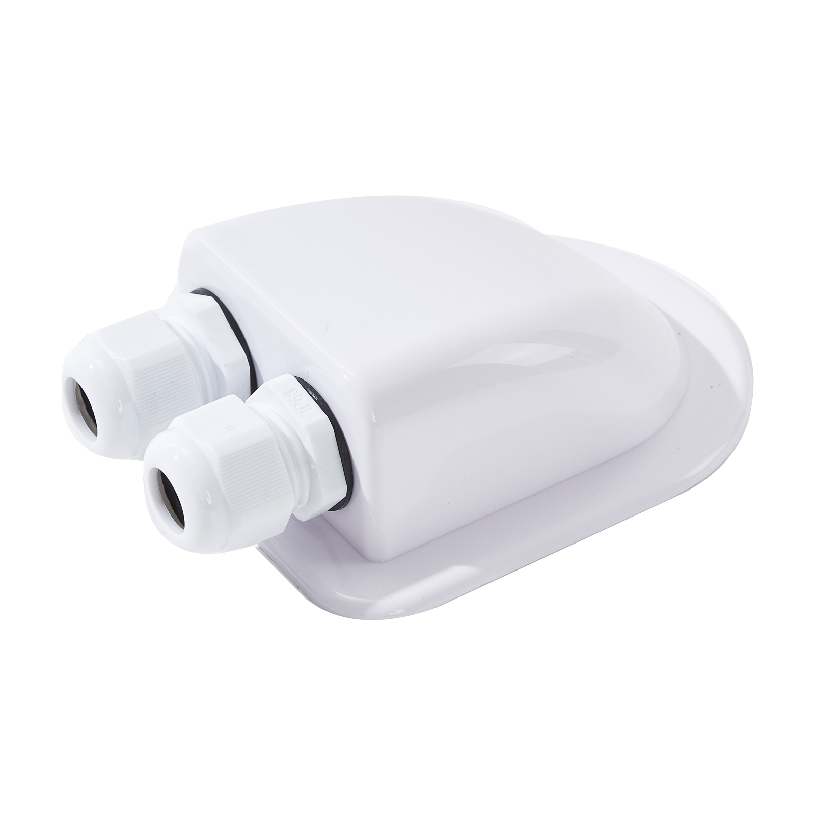 Twin Entry Plastic Slim Line Gland Box – White - Image 2
